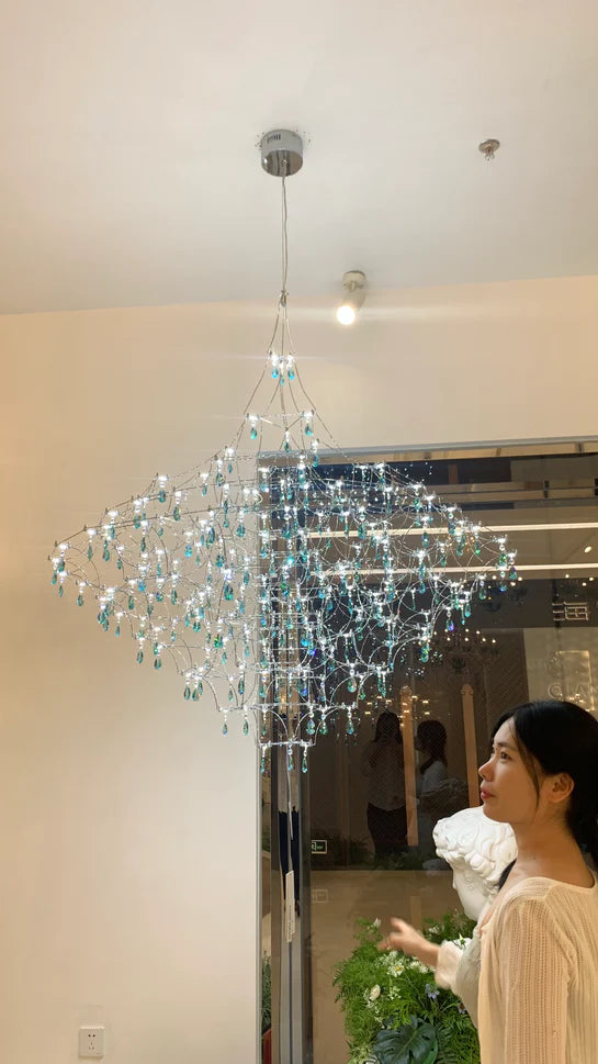 Modern Art Design Firefly Classical Green Crystal Chandelier