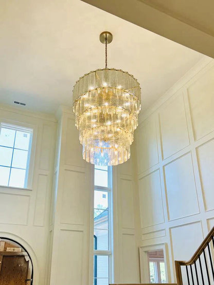 Modern Light Luxury 3/4-layer Round Glass Chandelier