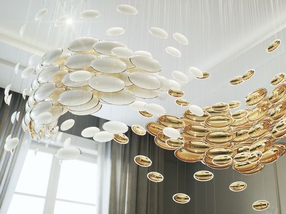 Modern Artistic Unique Golden Dragon Egg Pendant Ceiling Light Fixture for Dining Room