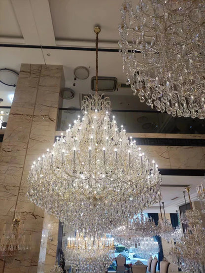 Extra Large Multi-tiered Candle Light Crystal Chandelier for Hotel/Restaurant