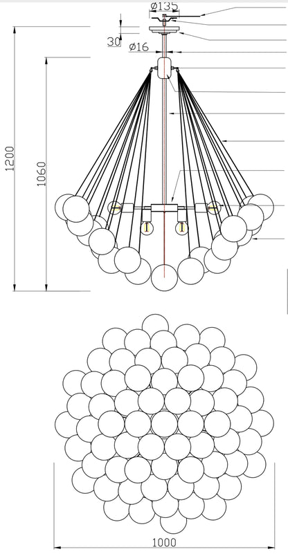 Modern Cloud Balloons Glass Chandelier for Living Room/Bedroom