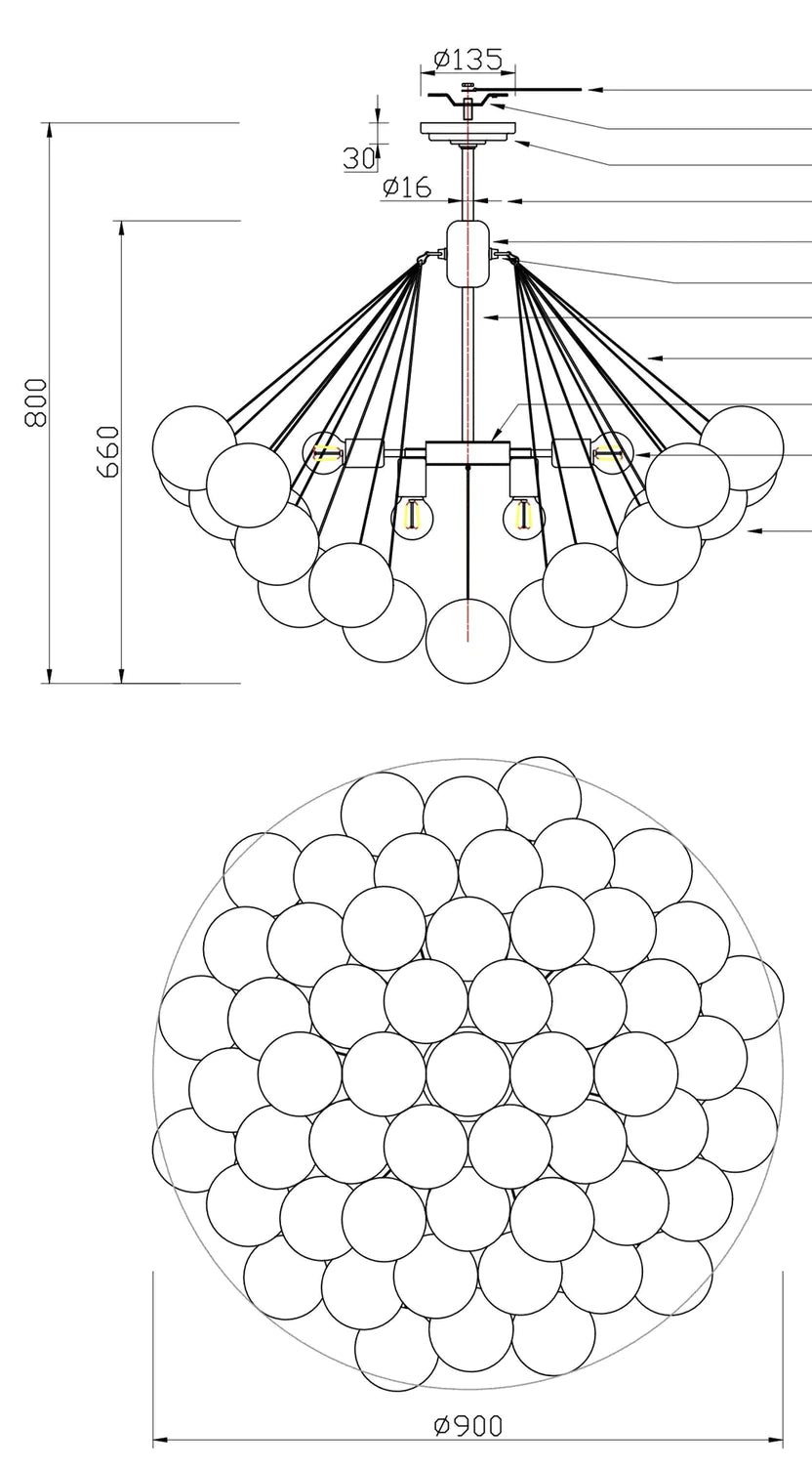 Modern Cloud Balloons Glass Chandelier for Living Room/Bedroom