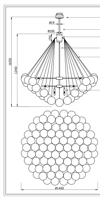 Modern Cloud Balloons Glass Chandelier for Living Room/Bedroom