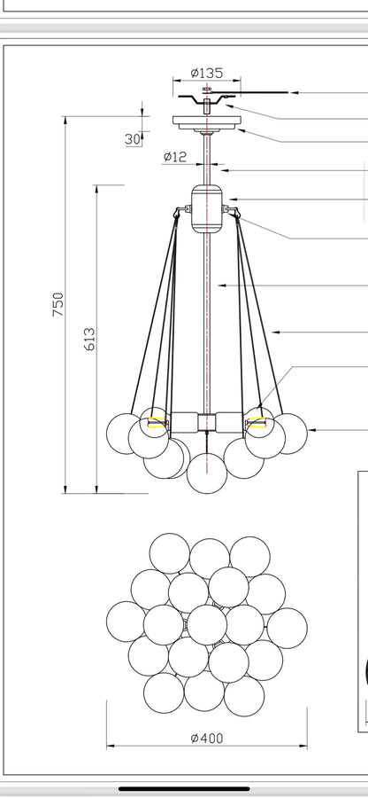 Modern Cloud Balloons Glass Chandelier for Living Room/Bedroom