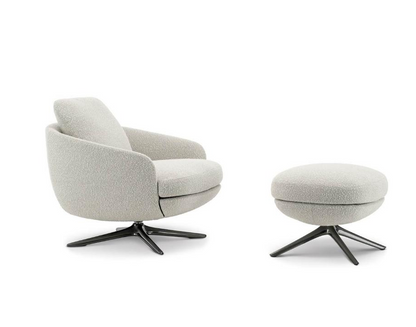 Modern  White Revolving Lounge Chair