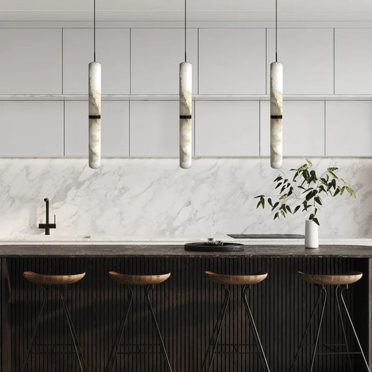 Modern Alabaster Pendant Light for Kitchen Island/Bedside