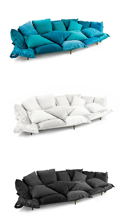 Turquoise/White/Black Comfy Sofa