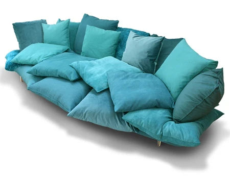 Turquoise/White/Black Comfy Sofa