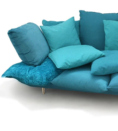 Turquoise/White/Black Comfy Sofa