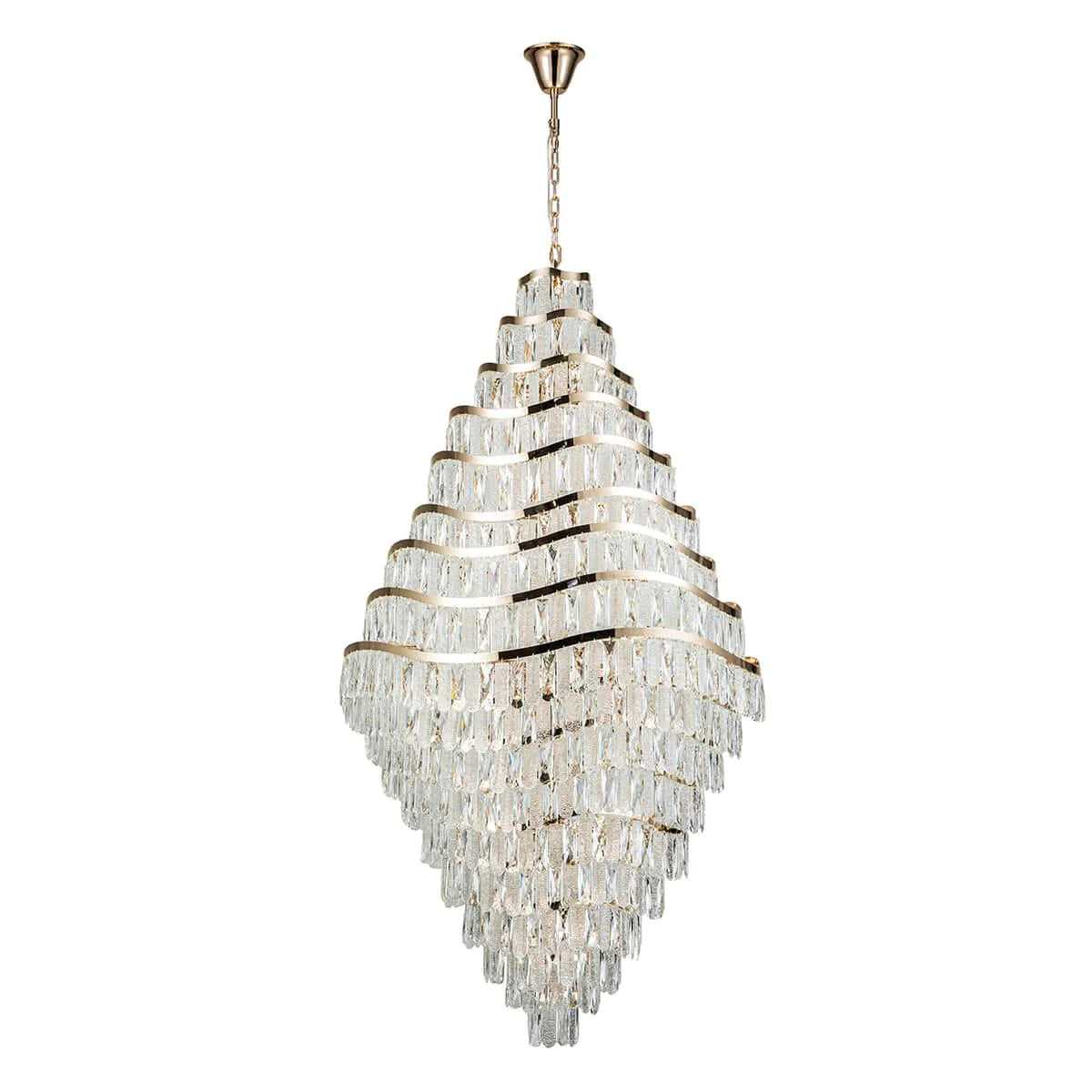 New Luxury Wavy Multi-tiered Crystal Chandelier for Living Room