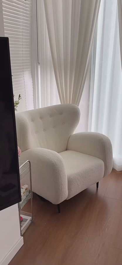 Fleece White Sofa Chair