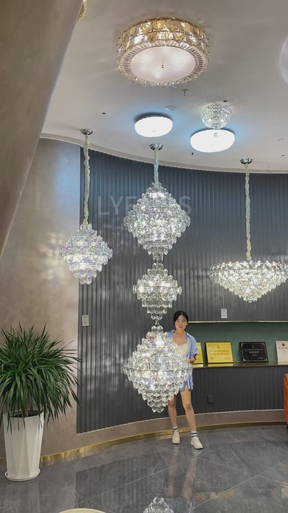 Luxury Three/Four Cone Crystal Chandelier for Staircase/Foyer/Hotel