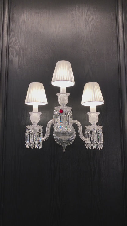 Luxury 3-Candle Crystal Wall Lamp