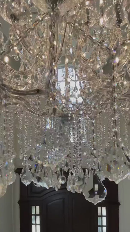 Traditional Clear White Candle Crystal Chandelier for Staircase/Foyer/Living Room/Villa