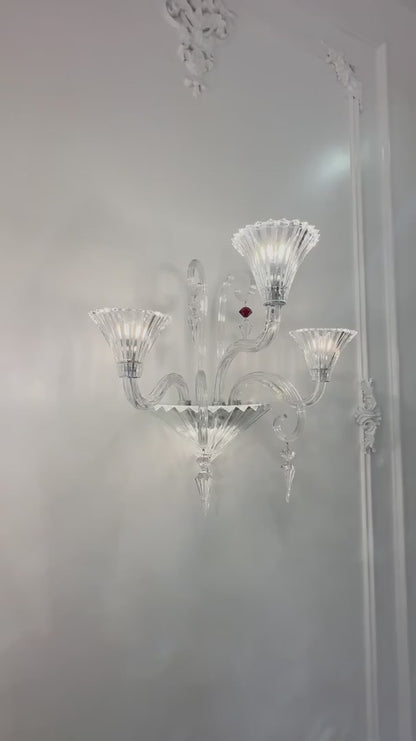 Luxury 2/3-Arm Oriental Classical Crystal Wall Lamp