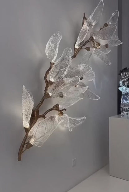 Creative Bionic Resin Leaves Wall Lamp