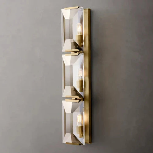 Modern Diamonds-Shape Crystal Single/Triple Wall Sconce