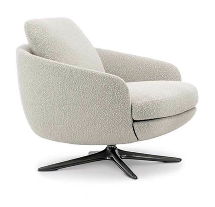 Modern  White Revolving Lounge Chair