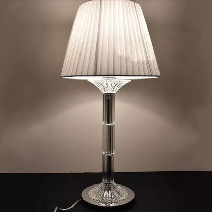 Luxury Crystal Slub White Lampshade Table Lamp