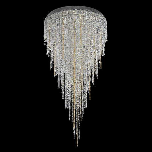 Modern Light Luxury Crystal Tassel Chandelier for Staircase/Living Room