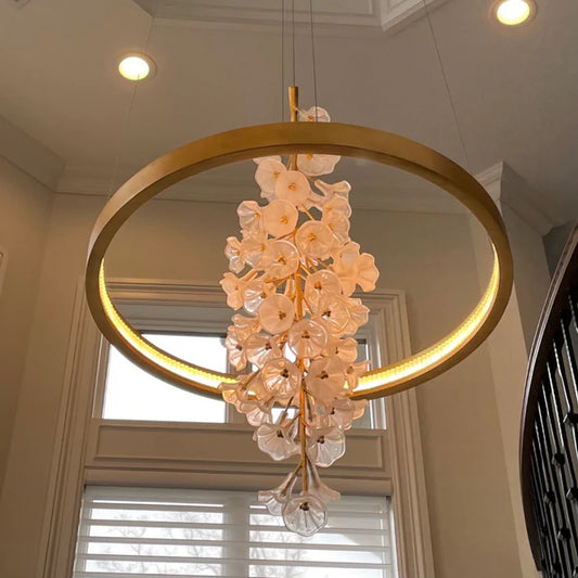 Modern Art Design Vertical Flower Chandelier for Low-ceiling