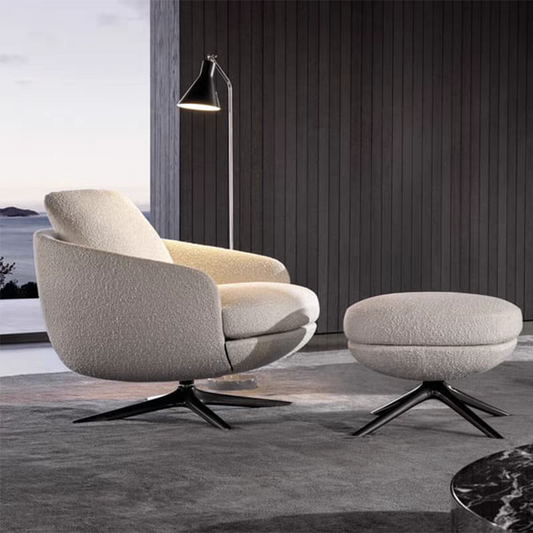 Modern  White Revolving Lounge Chair