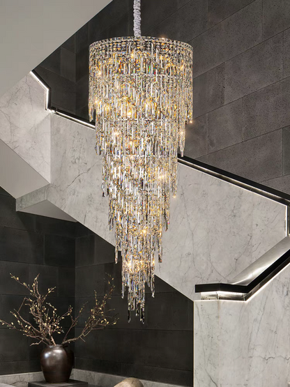 Luxury Multi-layer Crystal Chandelier for Staircase/Foyer