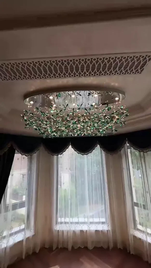 Luxury Crystal Flower Chandelier for Dining Room/Living Room