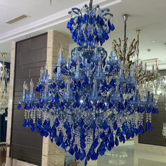 New Ocean Blue Classic Unique Chandelier for Staircase/Foyer/Entryway