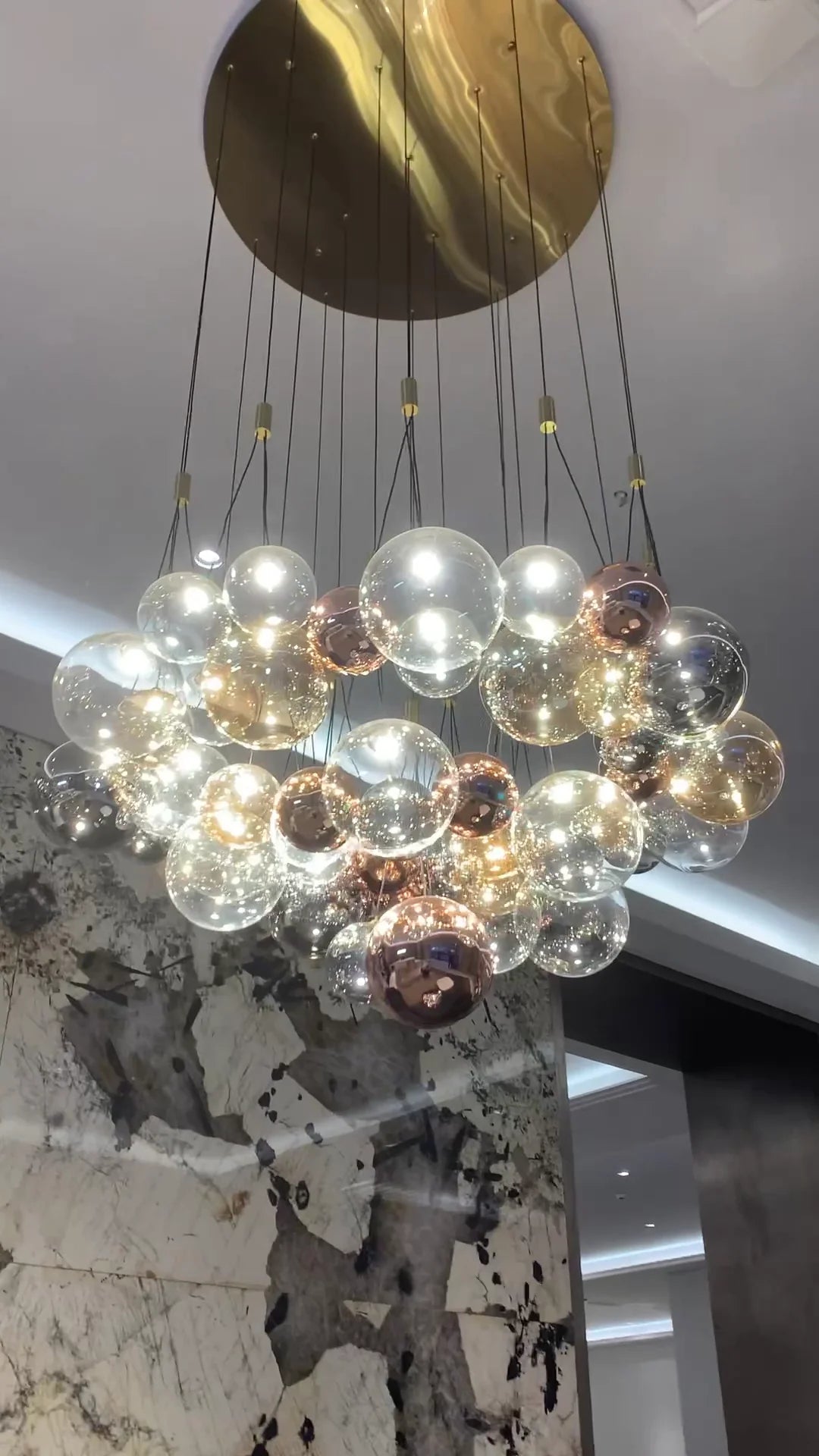 Italian Creative Glass Bubble Ball Chandelier for Living/Dining Room/Kitchen Island