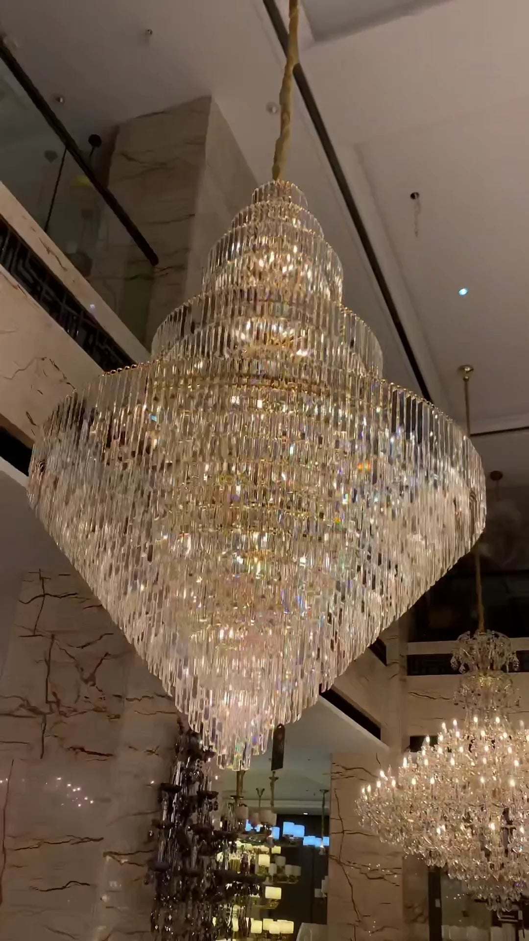 Luxury Multi-tiered Extra Large Crystal Chandelier for Staircase/Foyer/Entryway