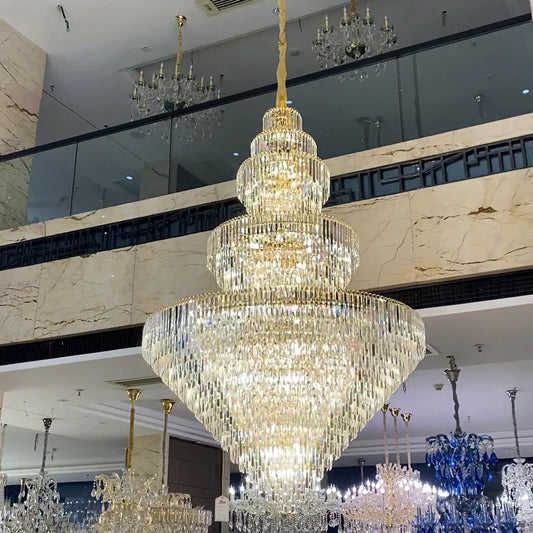 Luxury Multi-tiered Extra Large Crystal Chandelier for Staircase/Foyer/Entryway