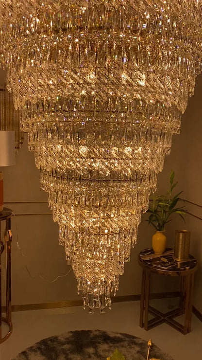 Extra Large Luxury Crystal Chandelier for Staircase/Living Room/Foyer/Villa