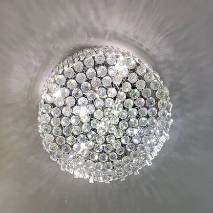 Light Luxury Round Flush Mount Crystal Chandelier