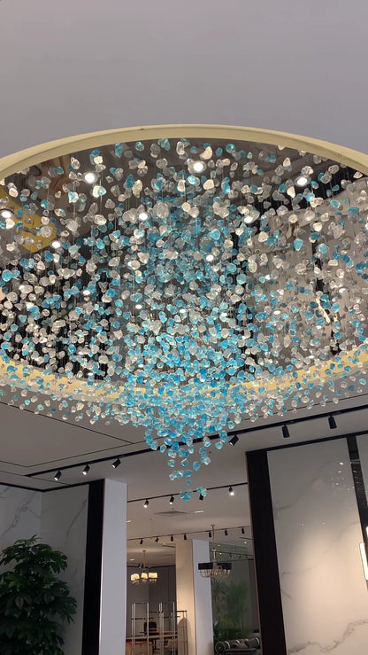 Light Luxury Multicolor Crystal Stone Chandelier for Hotel/Living Room/Restaurant