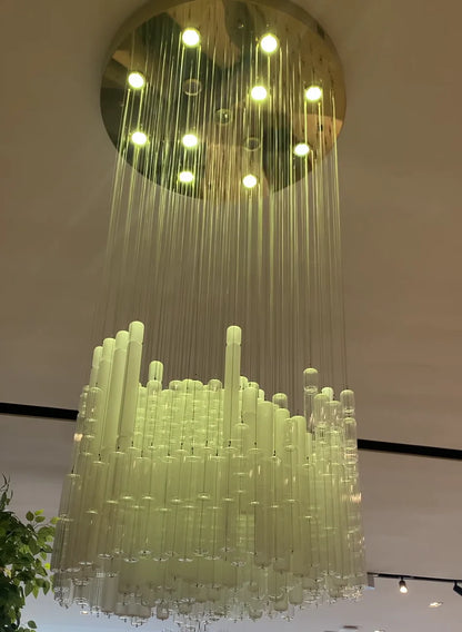 Modern Creative Art Design White&Transparent Tube Chandelier for Staircase/Foyer/Living Room