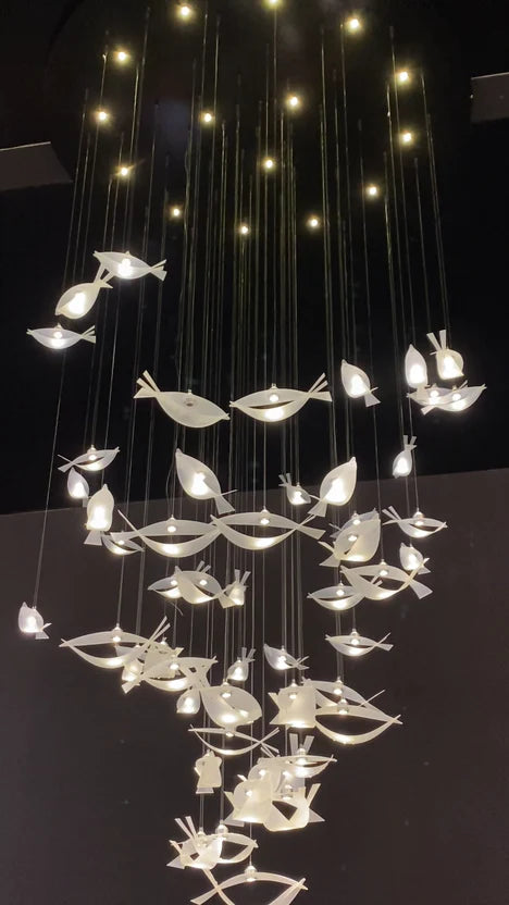 Modern Floating Acrylic Fish Chandelier for Staircase/Foyer/Living Room