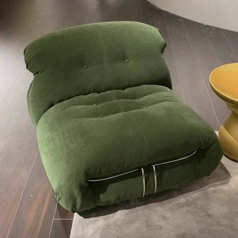 Modern Bottle Green Velvet Lounge Chair