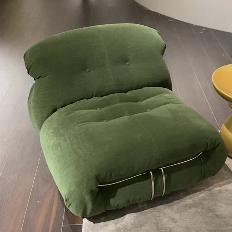 Modern Bottle Green Velvet Lounge Chair