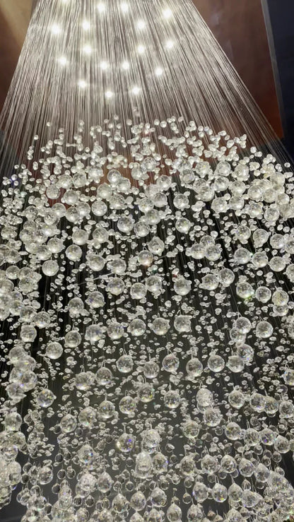 Modern Ball Crystal Raindrop Chandelier for Living Room/Staircase/Foyer