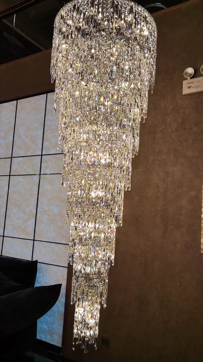 Luxury Multi-layer Crystal Chandelier for Staircase/Foyer