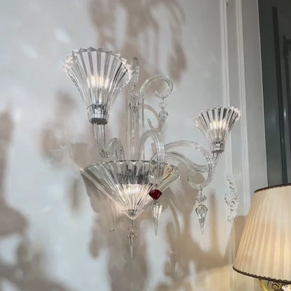 Luxury 2/3-Arm Oriental Classical Crystal Wall Lamp