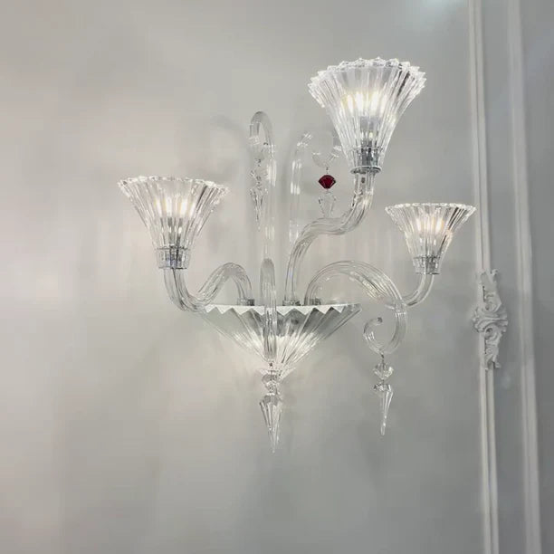 Luxury 2/3-Arm Oriental Classical Crystal Wall Lamp