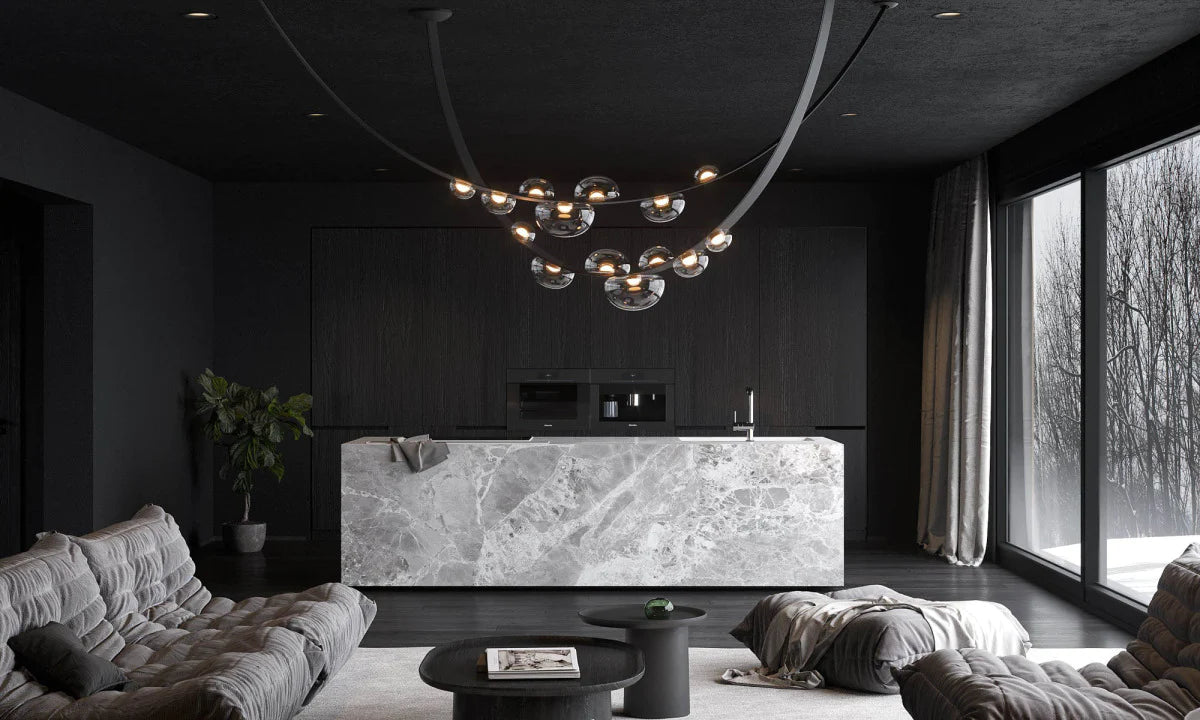 Minimalist Leather Belt Chandelier for Dining/Living Room