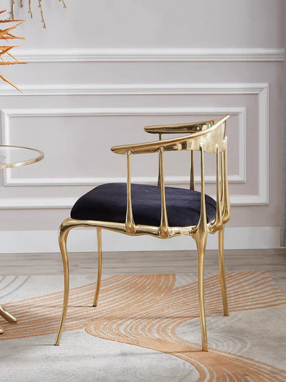 Italian Style Velvet Dining Chair in Pure Copper