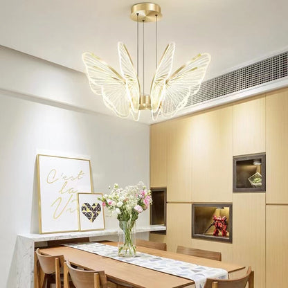 Butterfly Pendants Acrylic Led Light Fixtures For Dining Room