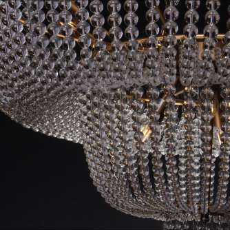 Modern Tiers Bead Crystal Chandelier Light Luxury Light Fixture For Living Room/Dining Room/Foyer