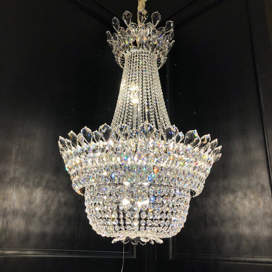 Empire Crystal Pendant Chandelier for Foyer /Entryway