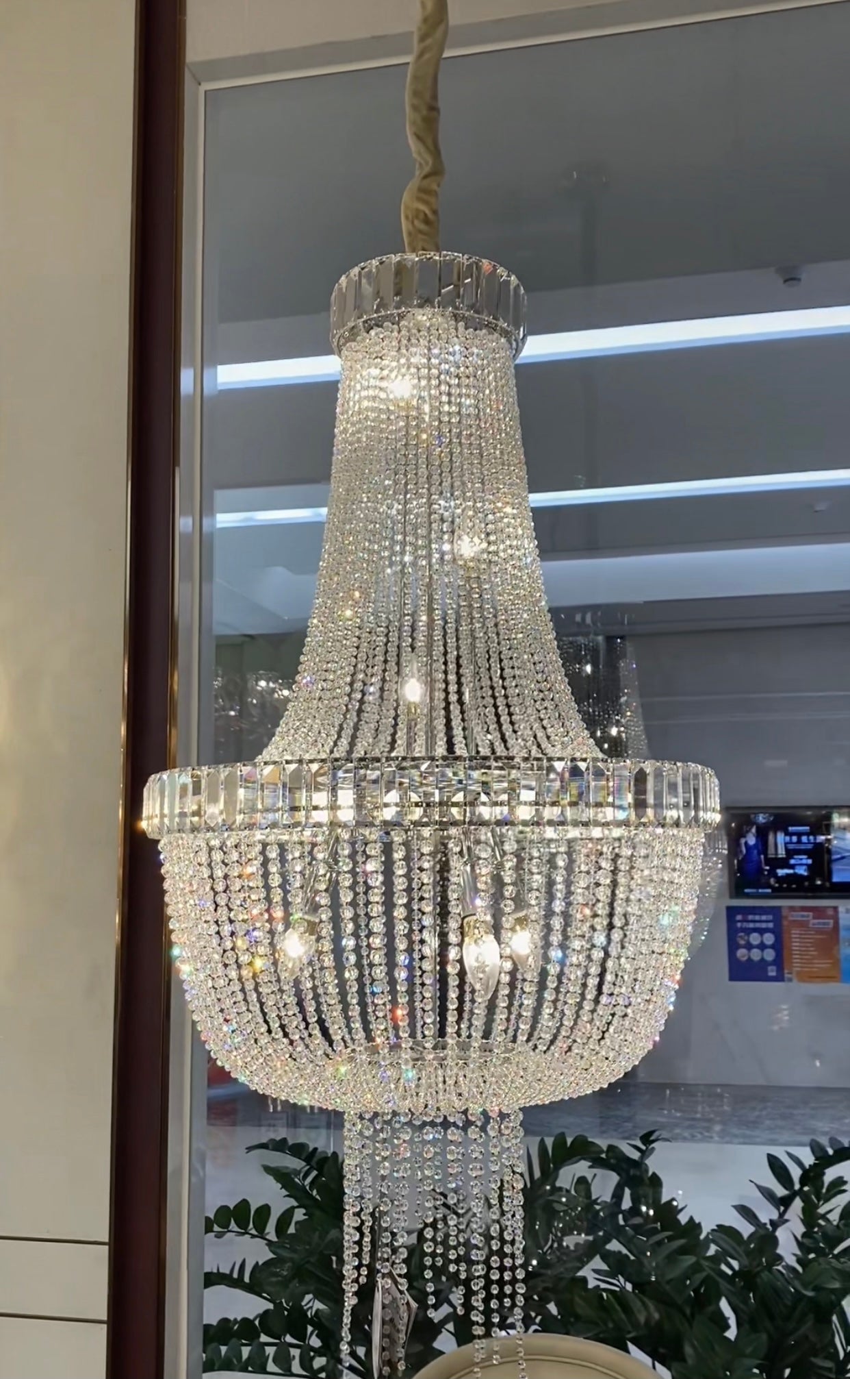 Luxury Modern Empire Crystal Chandelier For Foyer Entryway/ Living Room