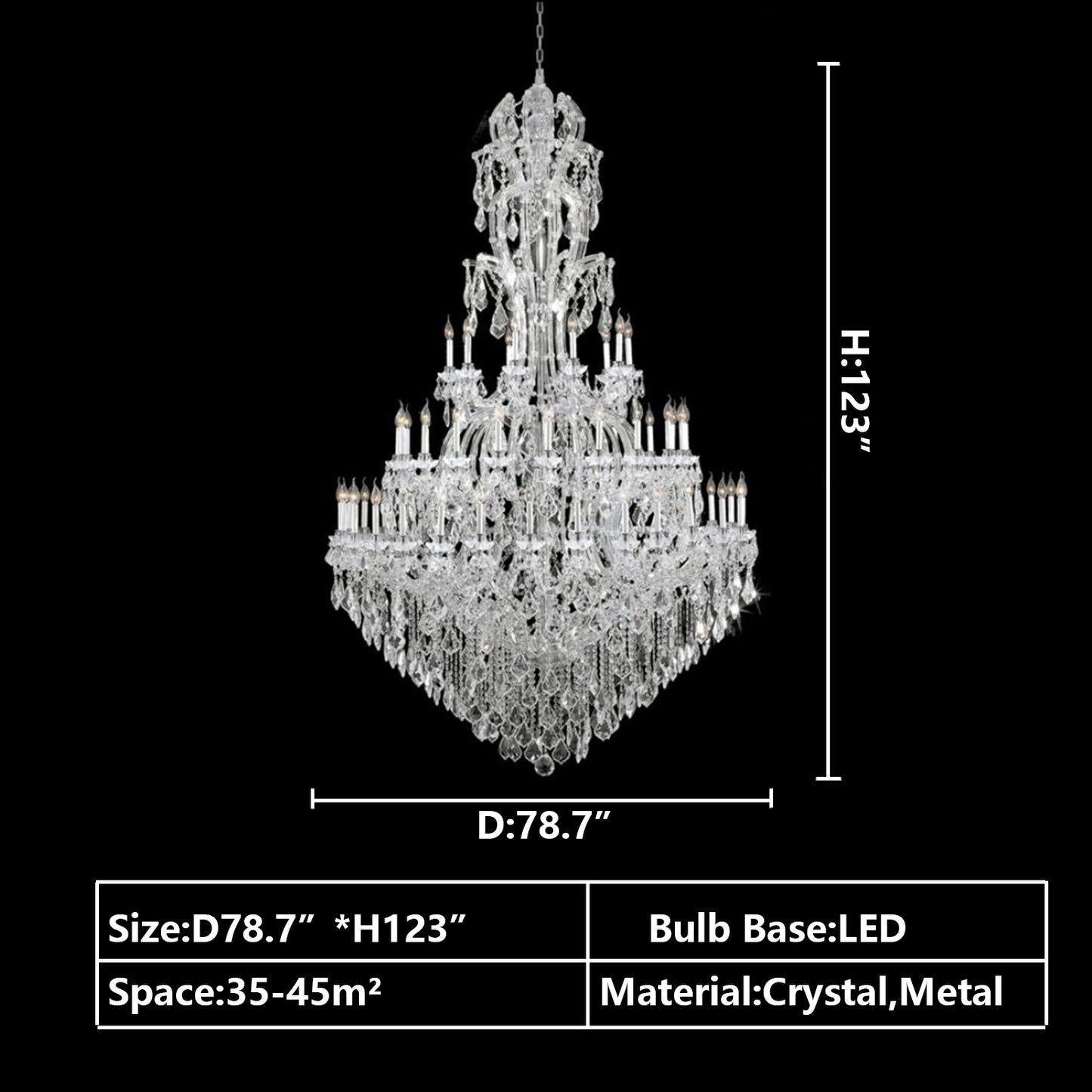 D78.7"*H123.0" chandelier.chandeliers,pendant,crystal,metal,muli-tier,multi-layer,multiple,candle,branch,crystal pendant,round,ceiling,luxury,light luxury,raindrop,teardrop,tassel,oversized,extra large,large,huge,big,foyer,living room,entrys,duplex hall,hotel lobby